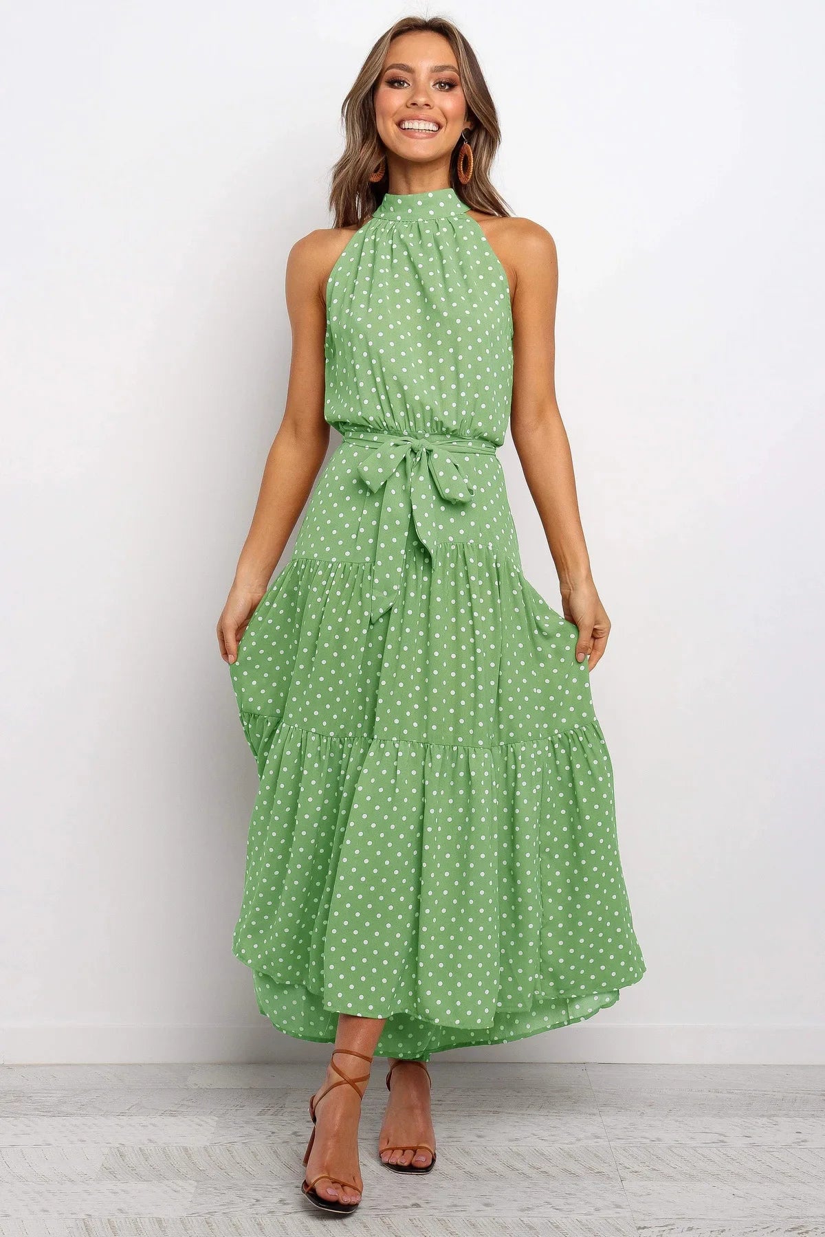 Summer Long Polka Dot Casual Dresses