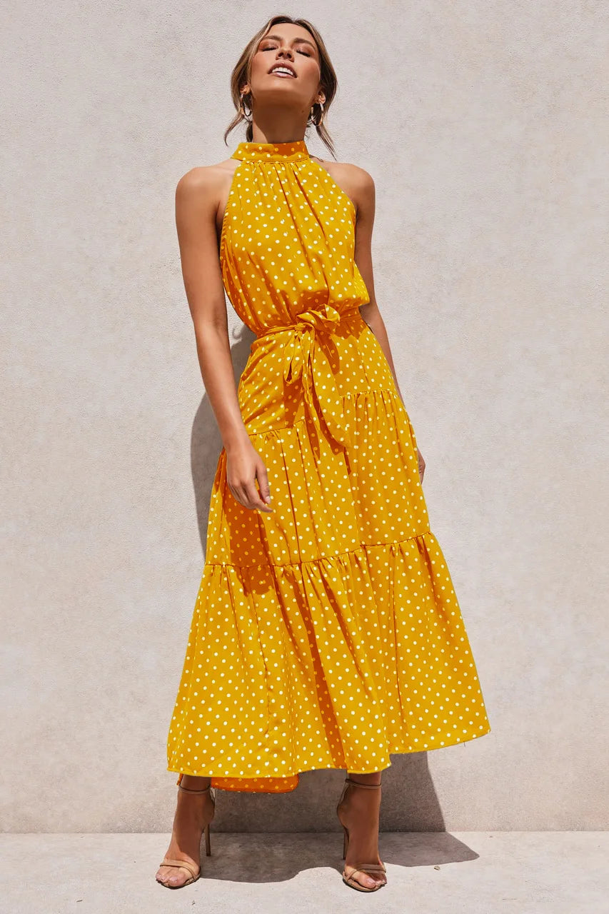 Summer Long Polka Dot Casual Dresses