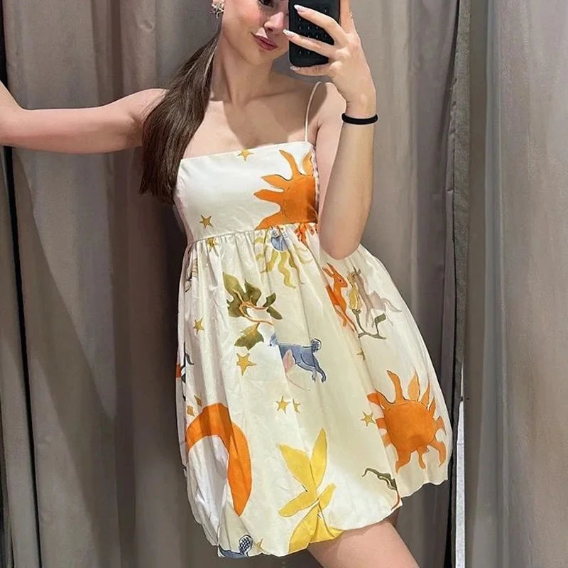 Print Slip Mini Dress