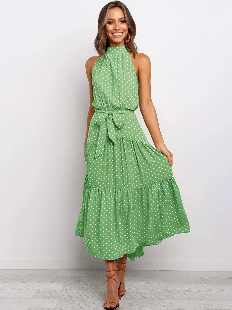 Summer Long Polka Dot Casual Dresses