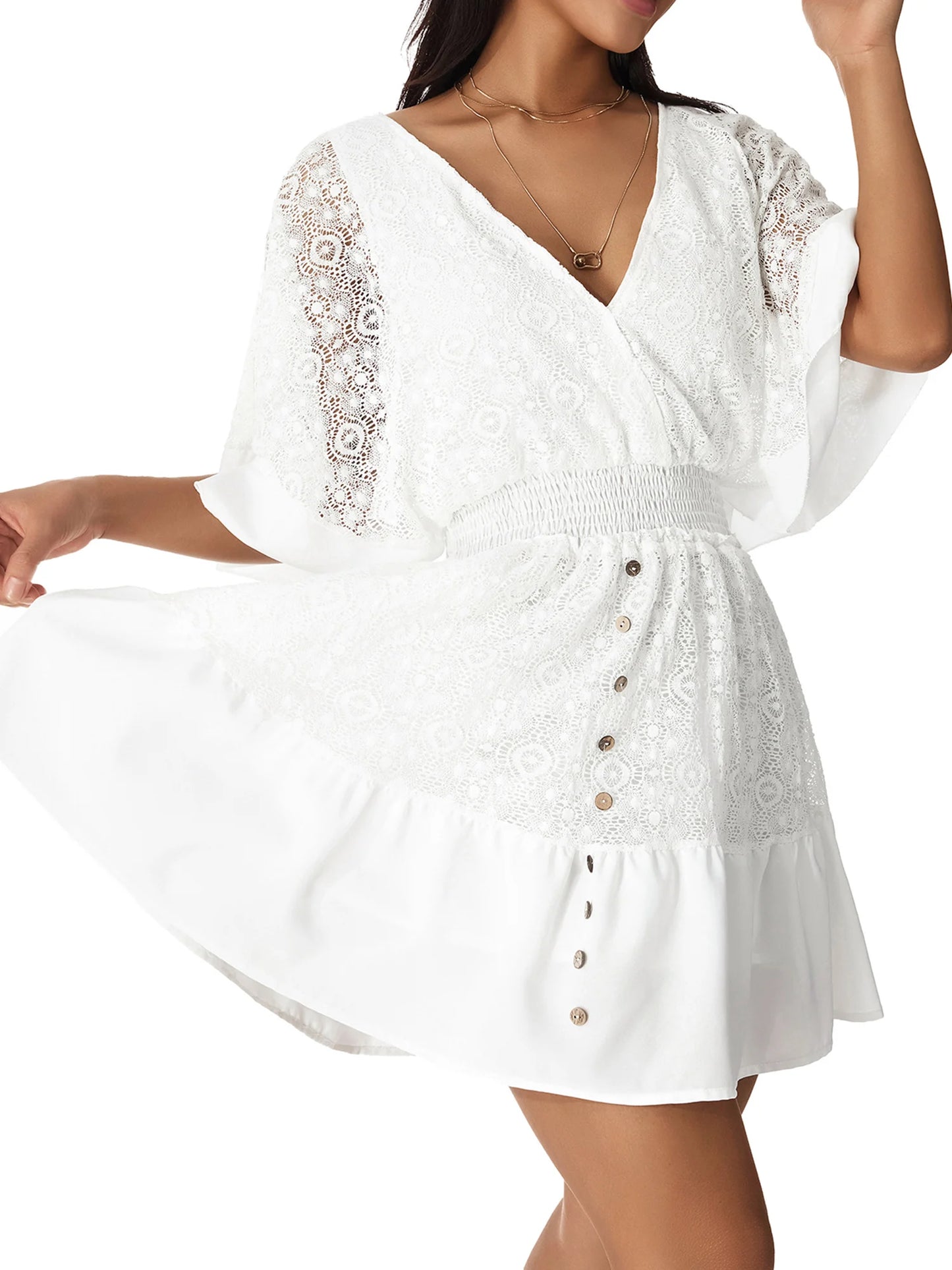 White Lace Tunic Beach