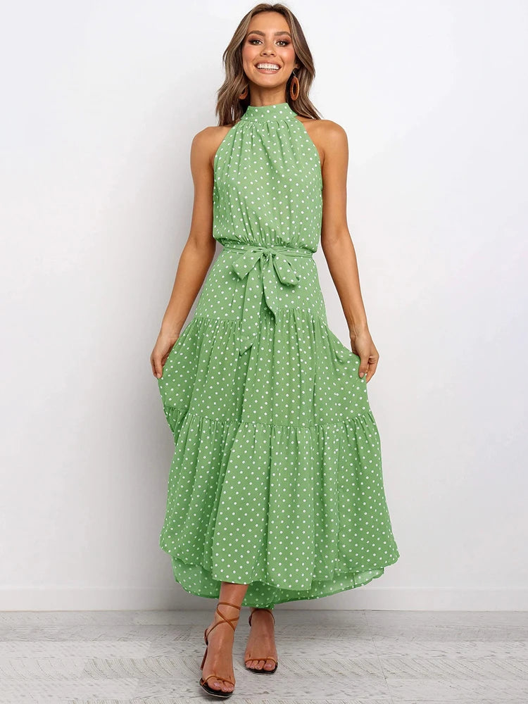 Summer Long Polka Dot Casual Dresses