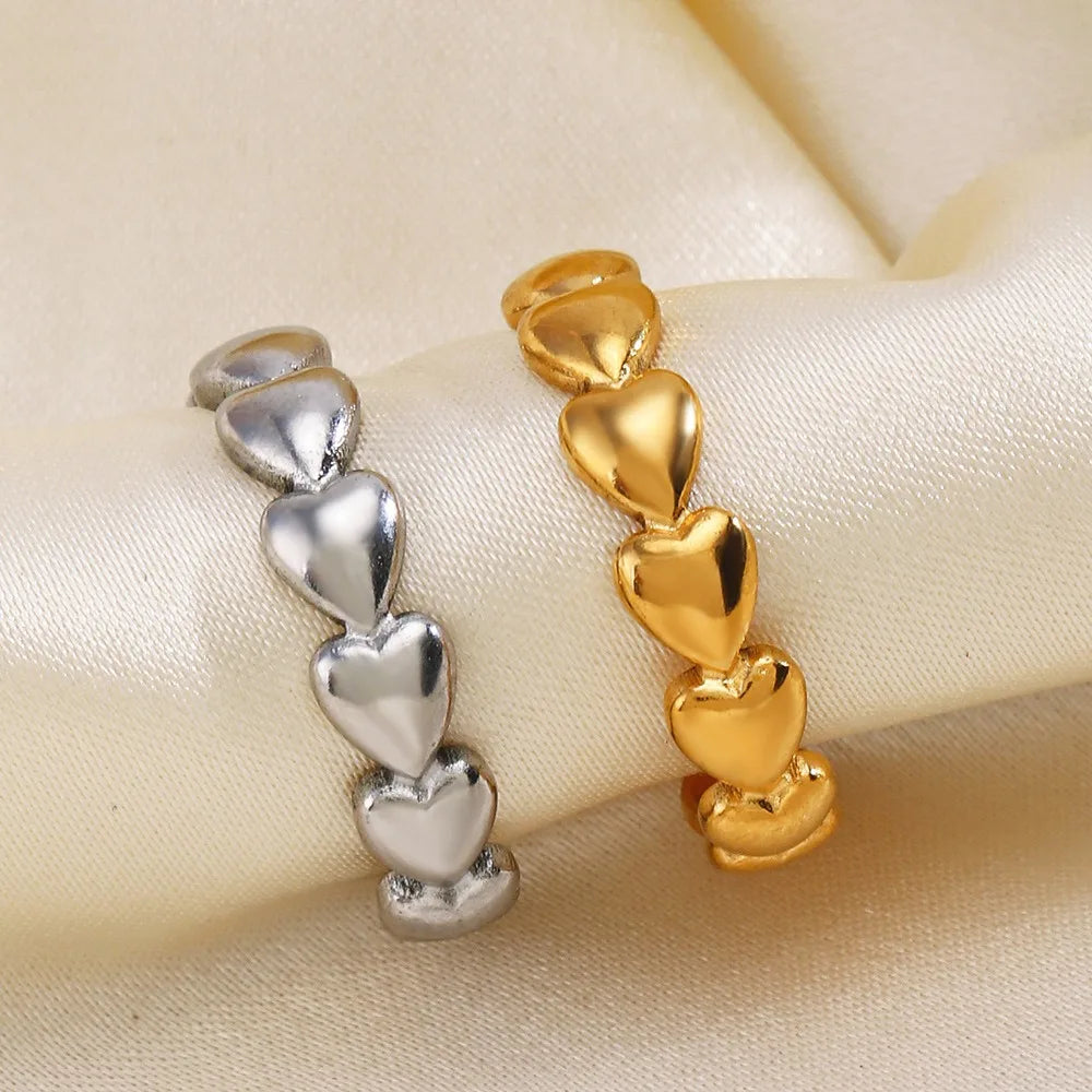 Stainless Steel Love Heart Couple Rings