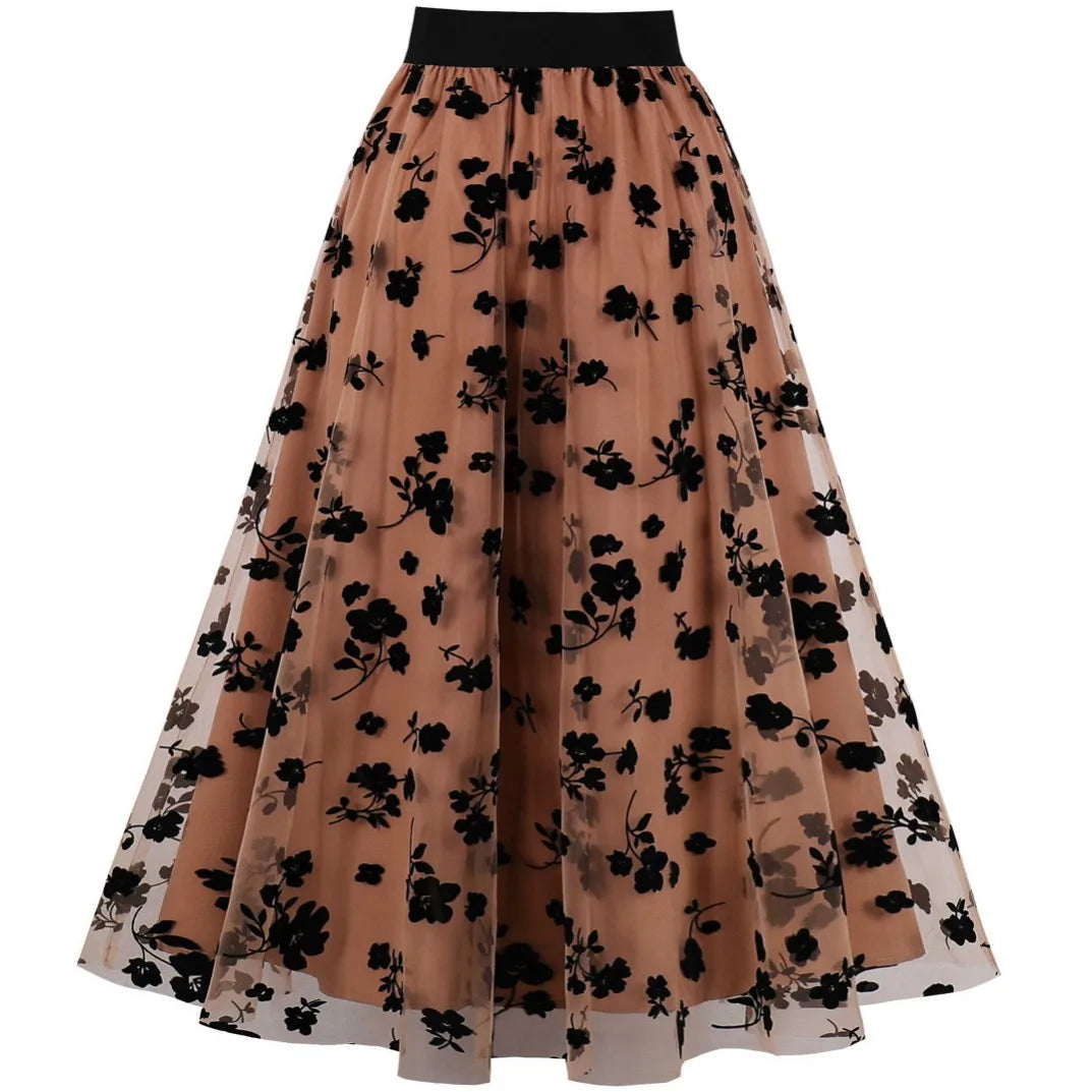 Summer Clothes High Waist Embroidery Skirt