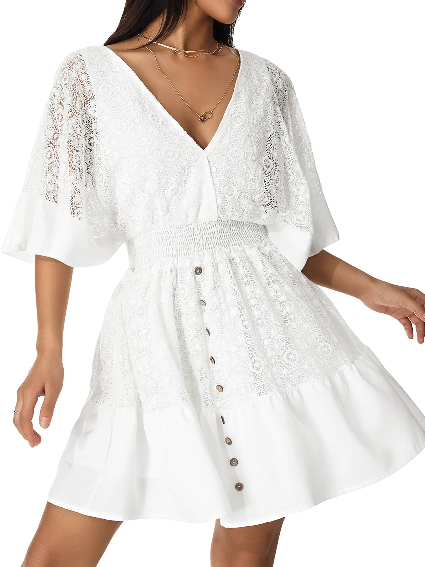 White Lace Tunic Beach