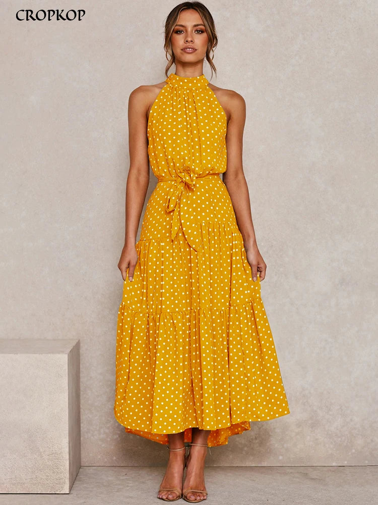 Summer Long Polka Dot Casual Dresses