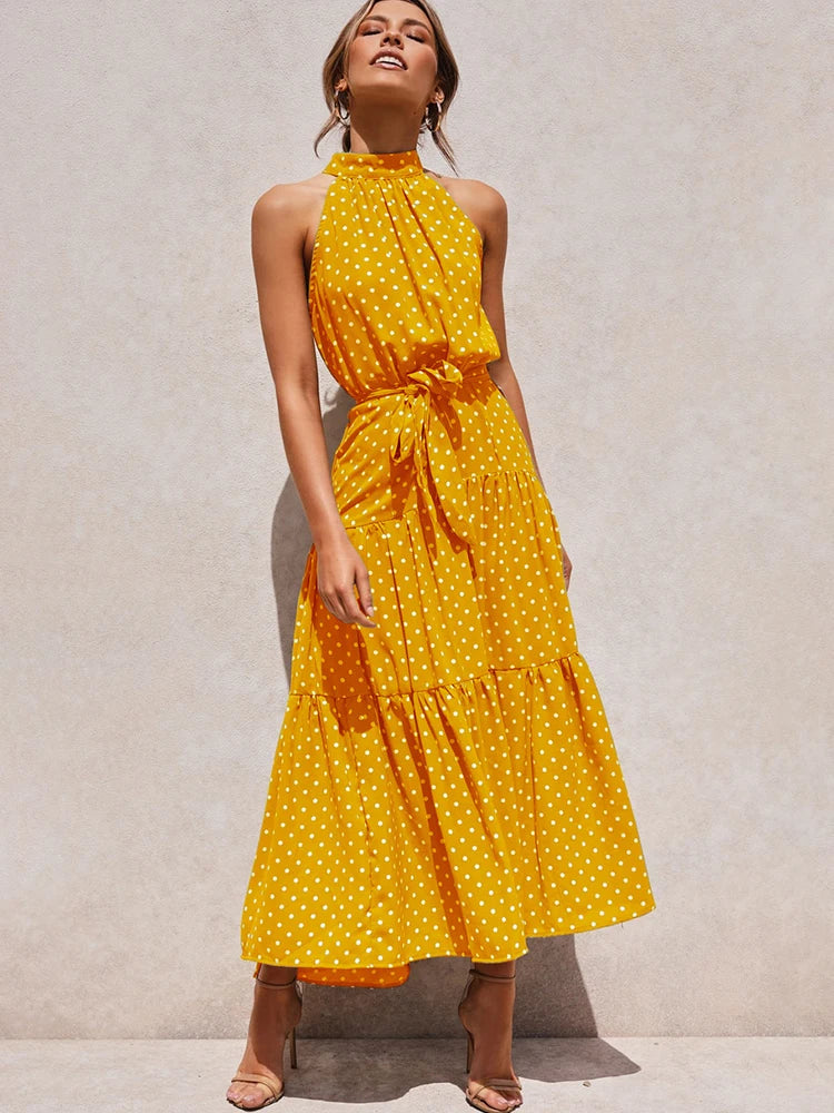 Summer Long Polka Dot Casual Dresses