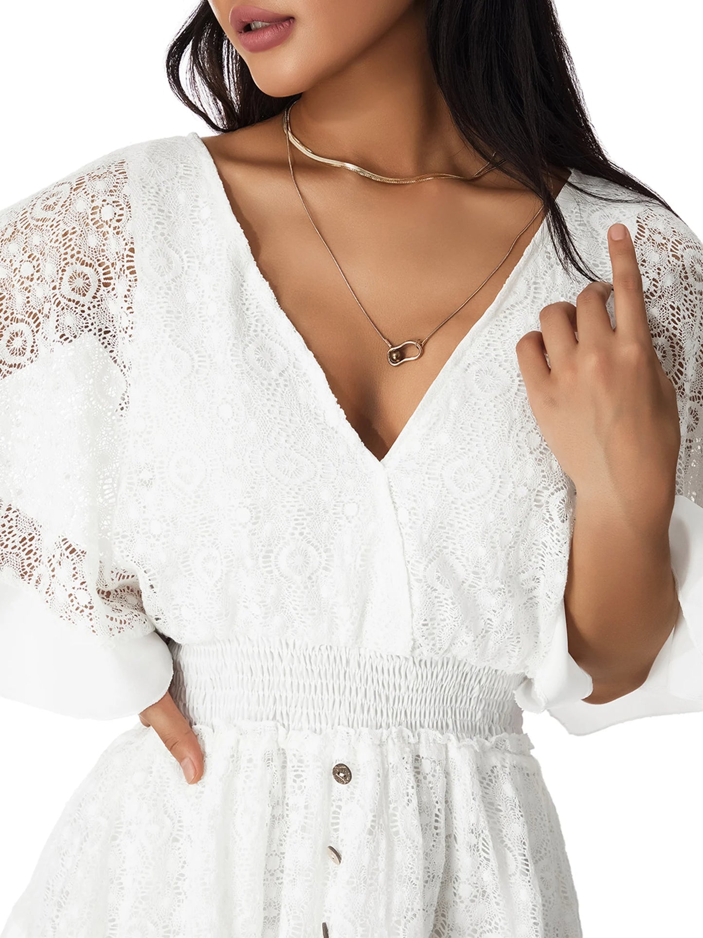 White Lace Tunic Beach