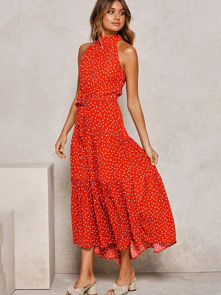 Summer Long Polka Dot Casual Dresses