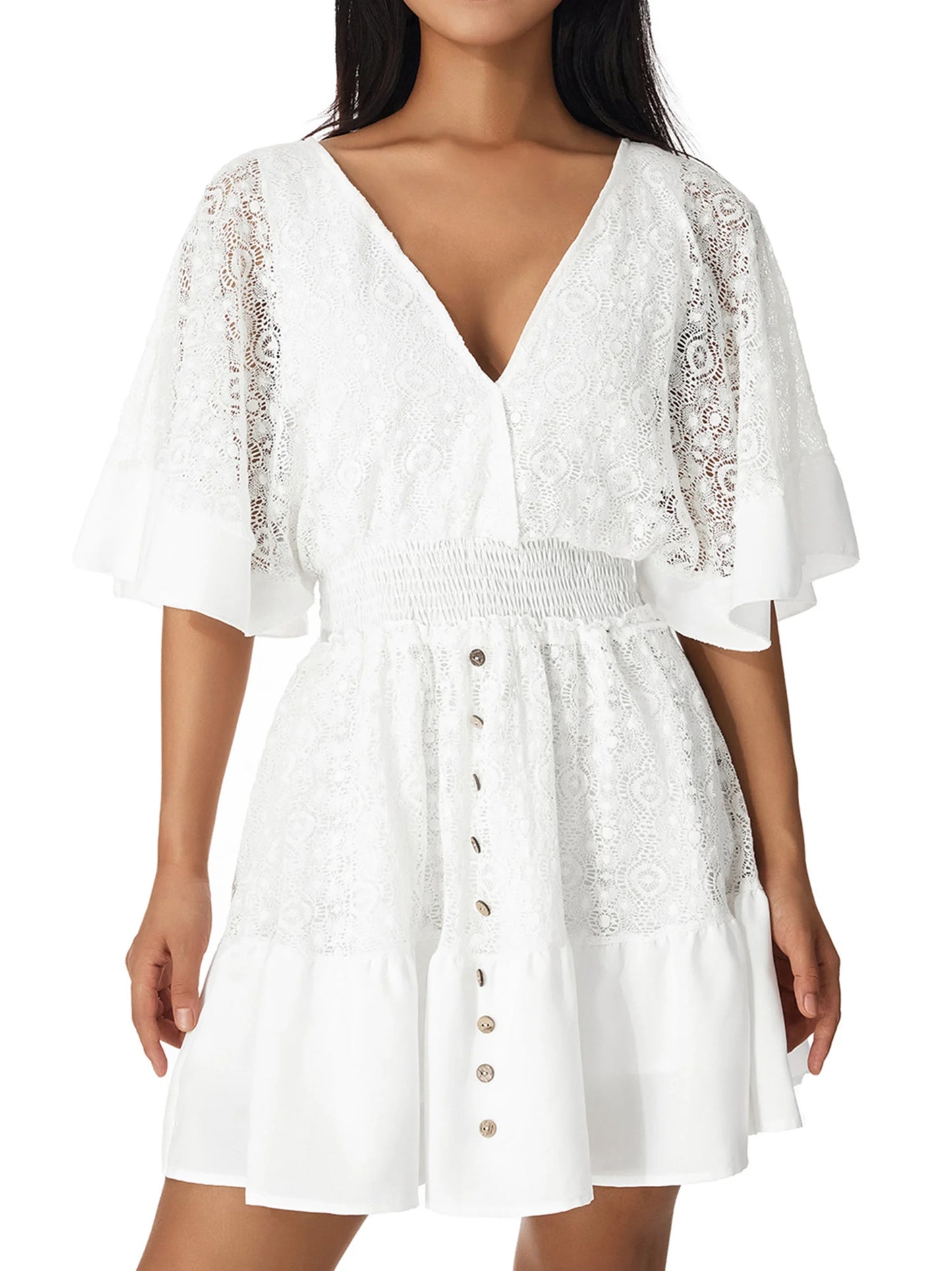 White Lace Tunic Beach