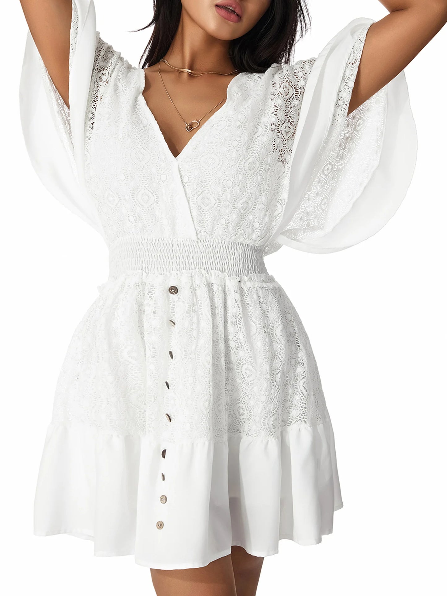 White Lace Tunic Beach